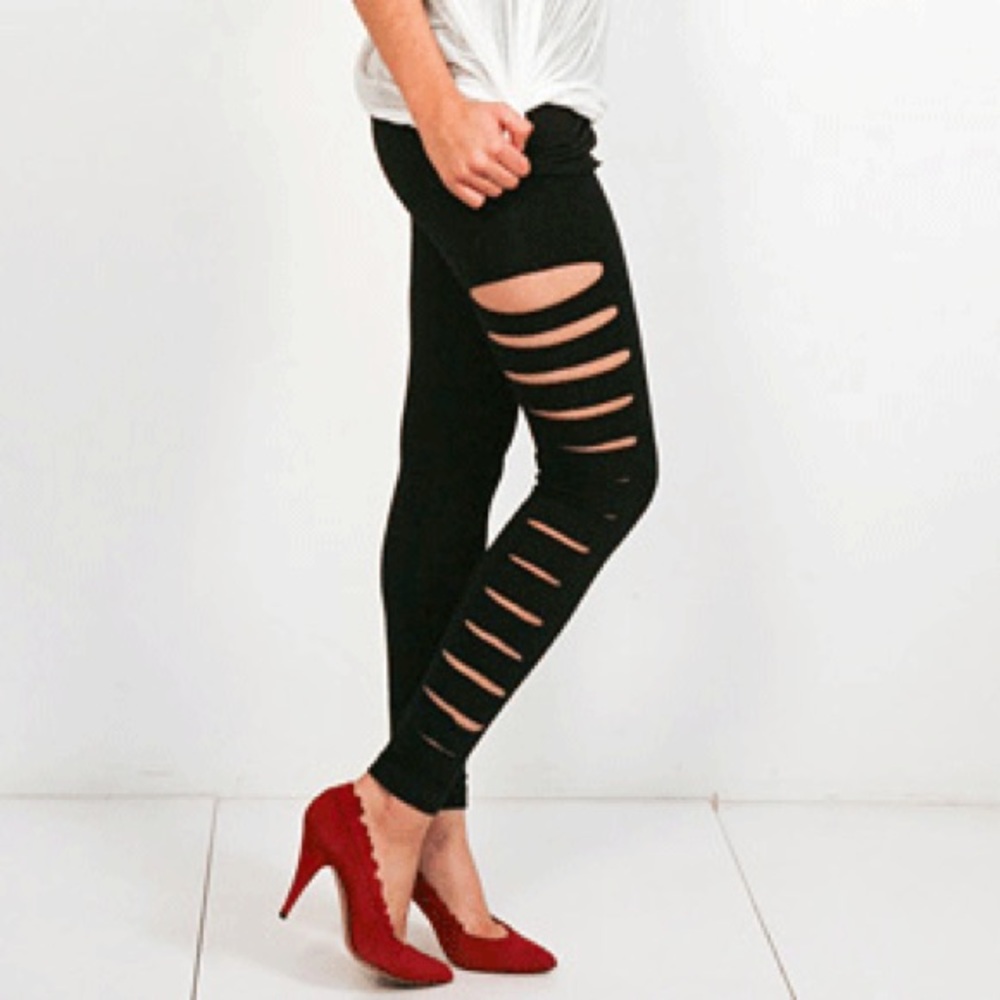 American Apparel Black Cutout Leggings